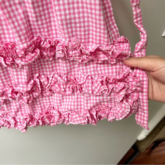 Pottery Barn Kids pink gingham apron with “Everley” embroidery - Picture 7 of 8